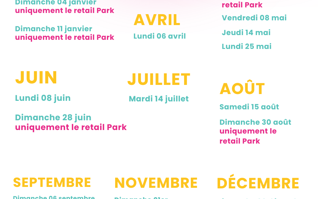 Liste ouvertures exceptionnelles 2026