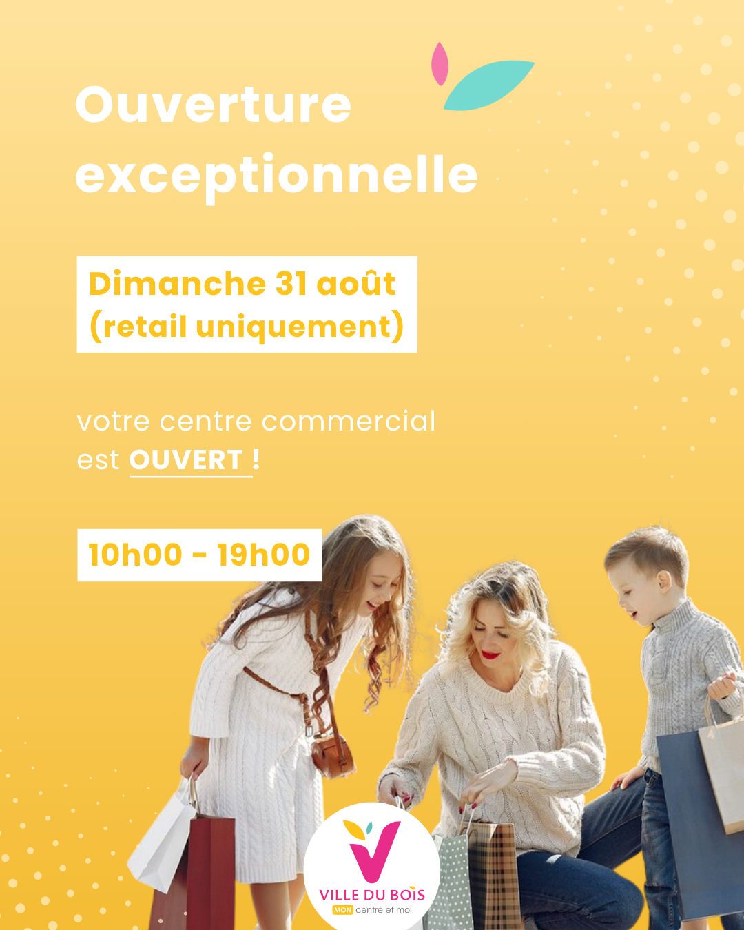OUVERTURE EXCEPTIONNELLE 31 AOUT 🌞