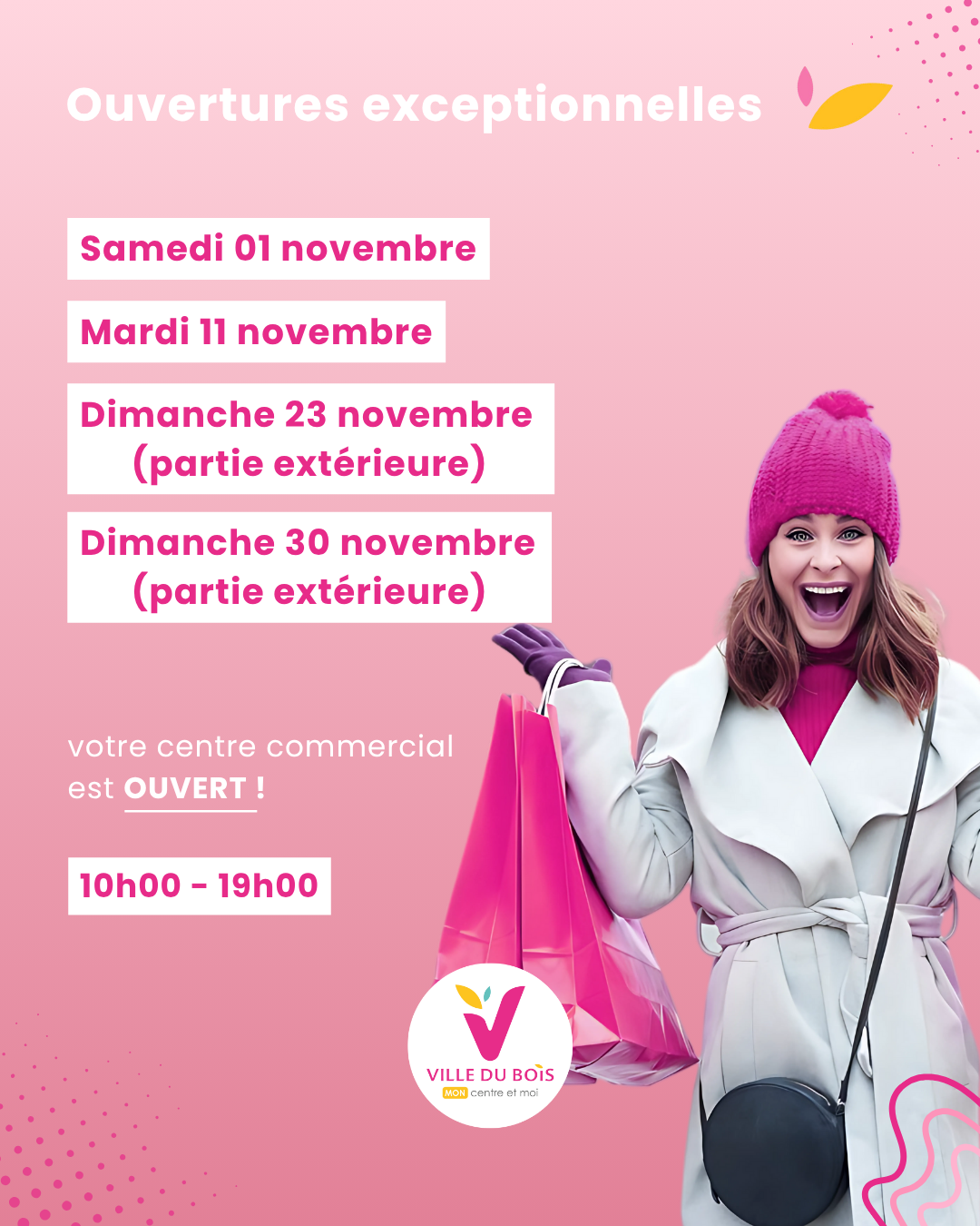 Ouvertures exceptionnelles du mois de novembre ! 🍂