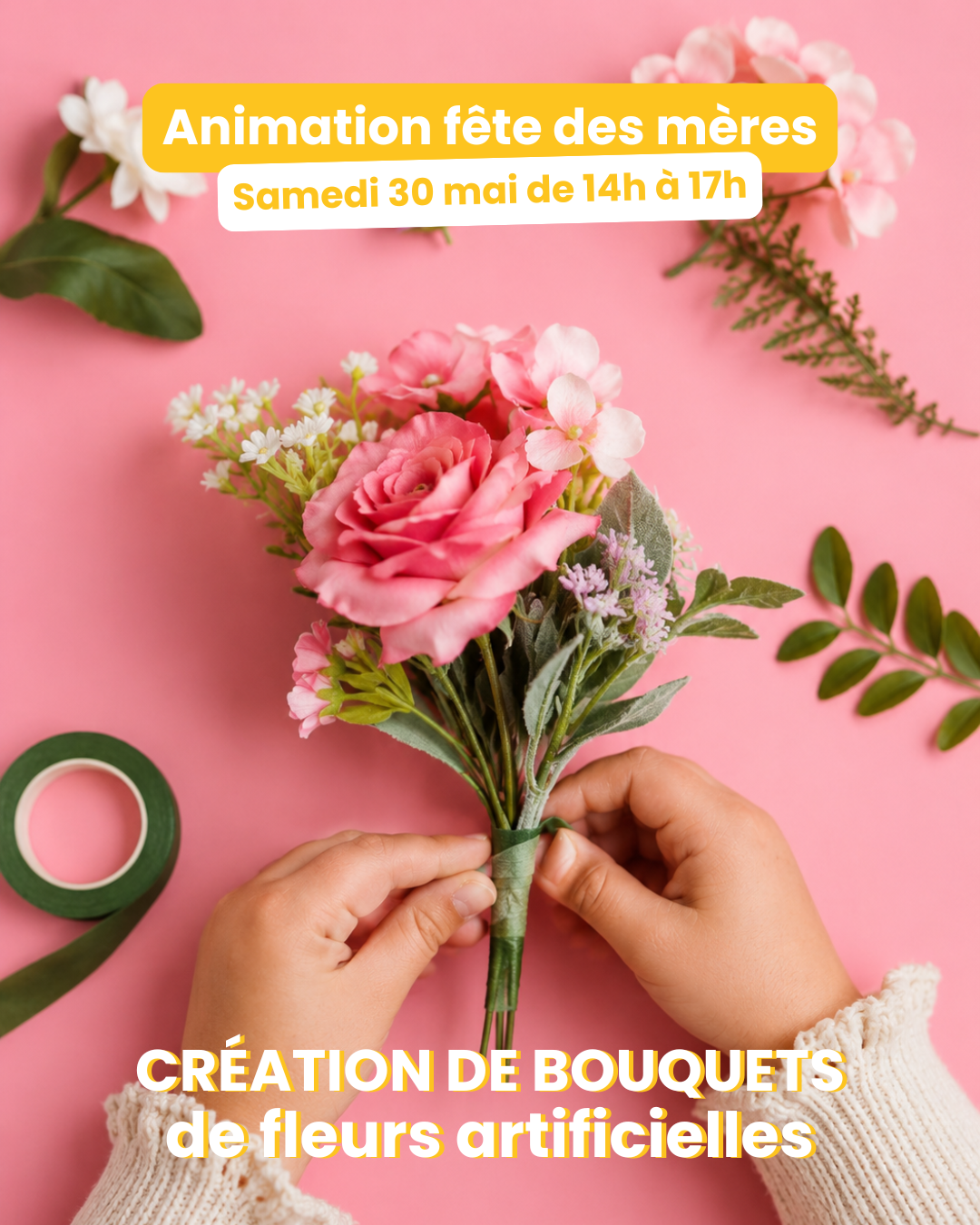 Animation fête des mères - création de bouquets de fleurs